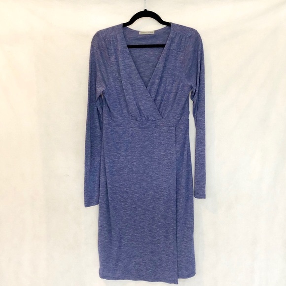 Athleta Wrap It Up Heather Blue Knit Dress - Picture 7 of 8